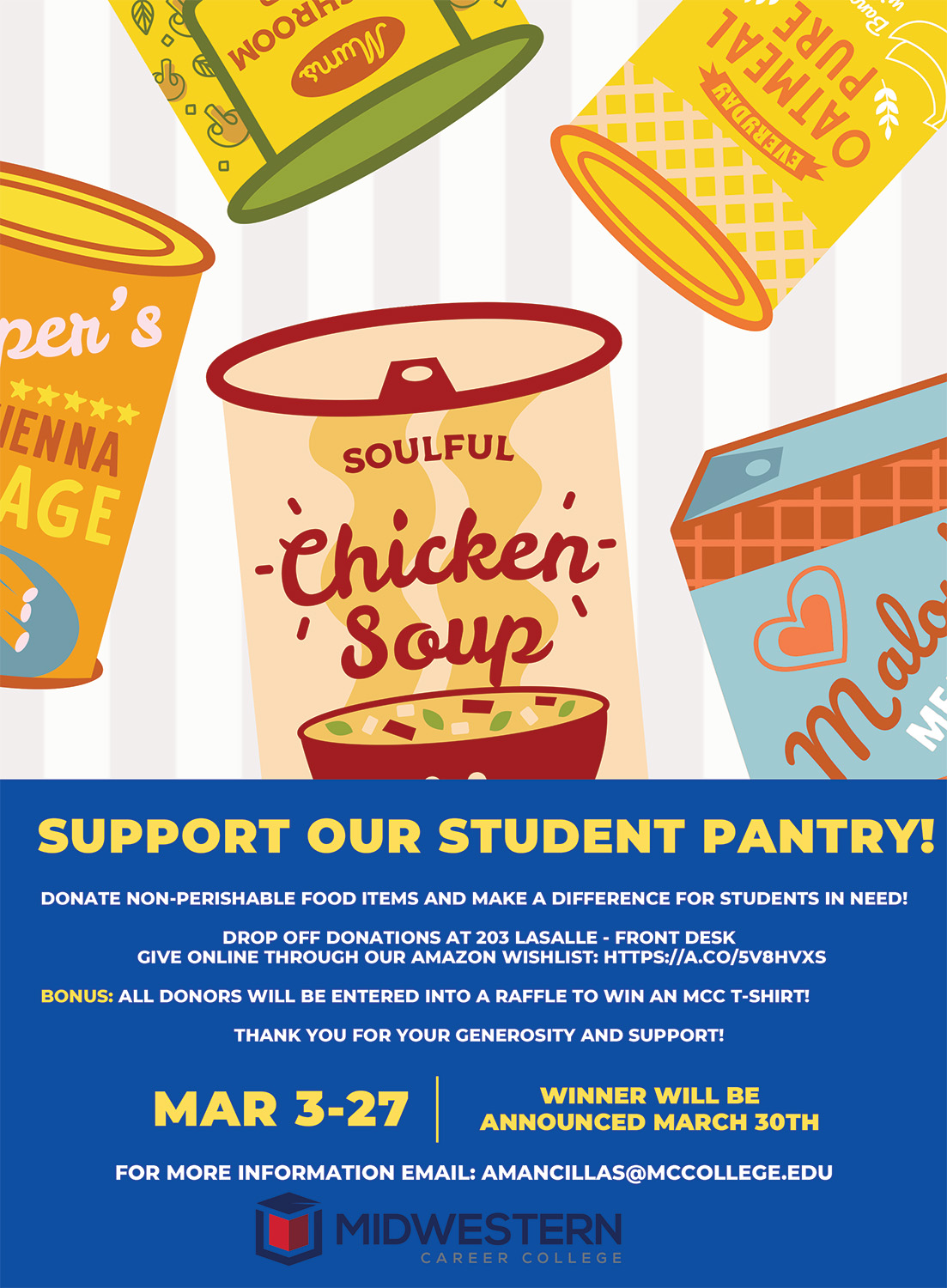 MCC Food Drive at Midwestern Career College Chicago Main Campus on LaSalle Street