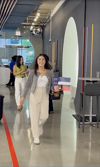 MCC international students walking through a hallway at Google Chicago.
