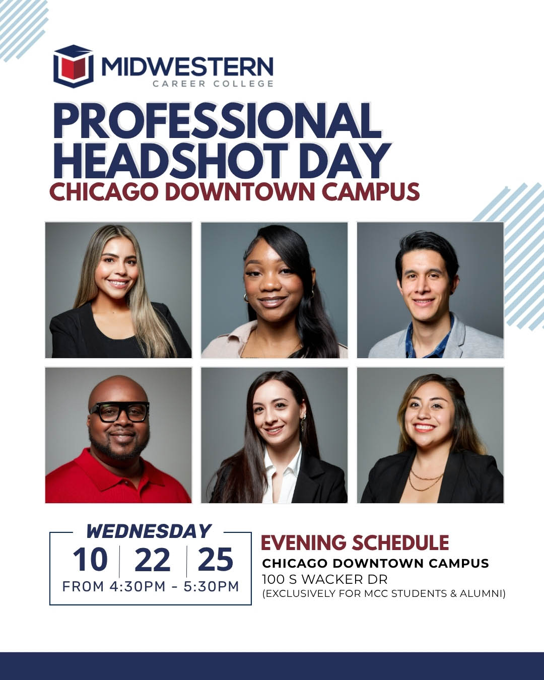 MCC students attending Professional Headshot Day at the Downtown Campus