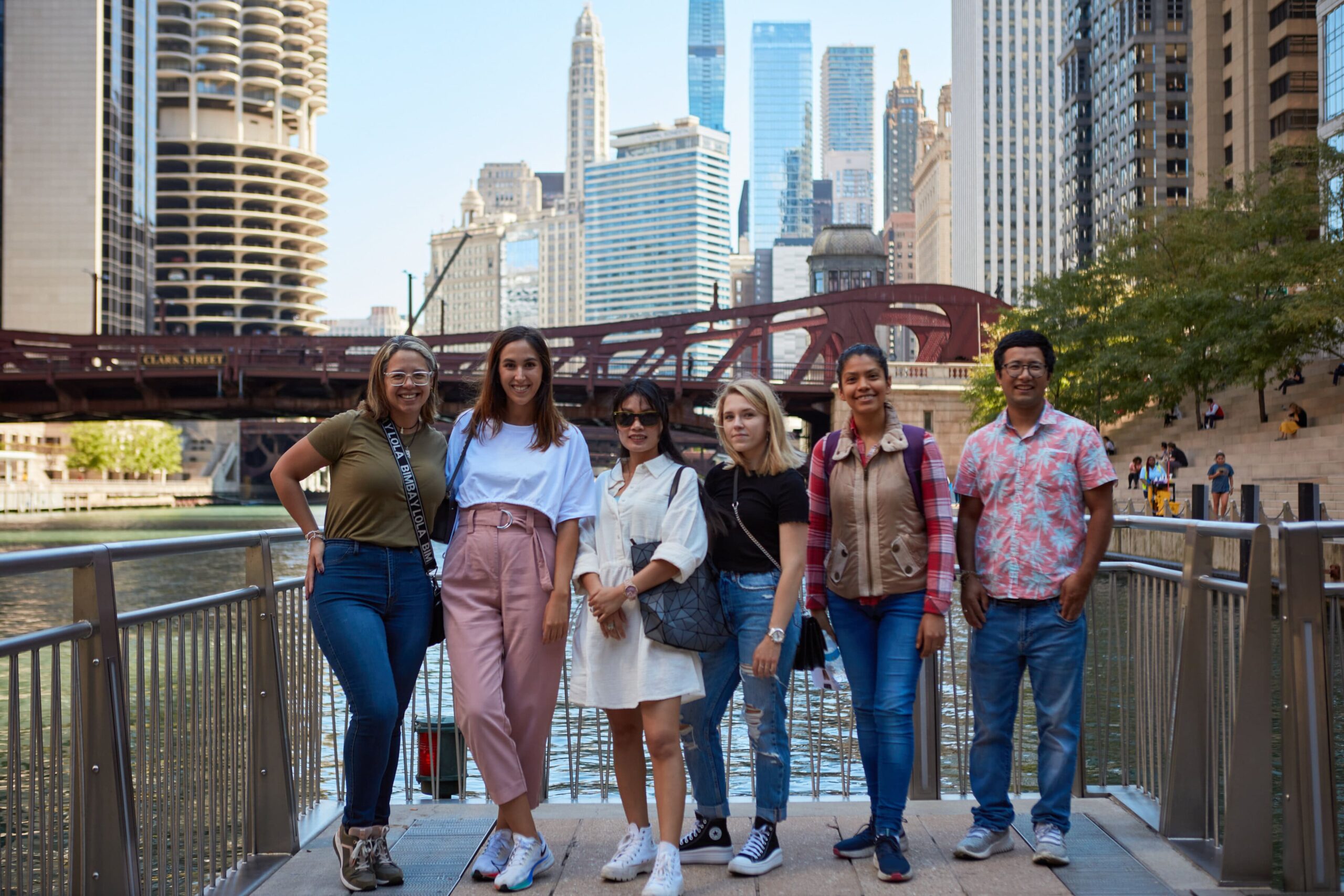 International students from Midwestern Career College enjoying Chicago's Riverwalk.